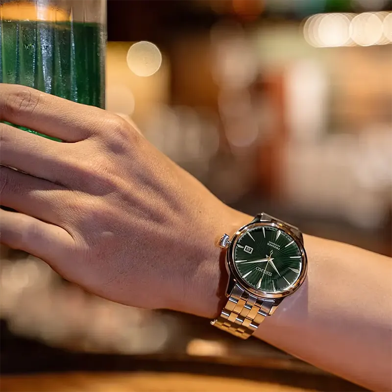 Seiko Men's Presage Cocktail Time Green Dial Watch | SRPE15j1